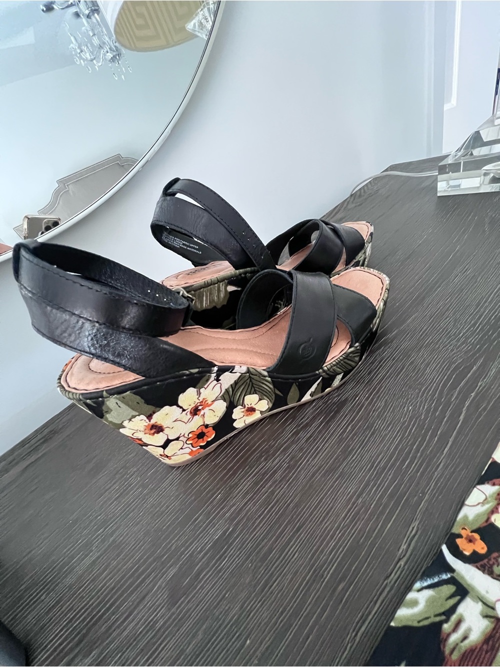Born Salton Floral Wedge Sandals with changeable ankle straps
